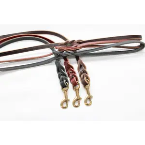 Bridgeport K9 Braided End Patrol Dog Leash – Premium Leather Leash for Strength, Durability, and Style