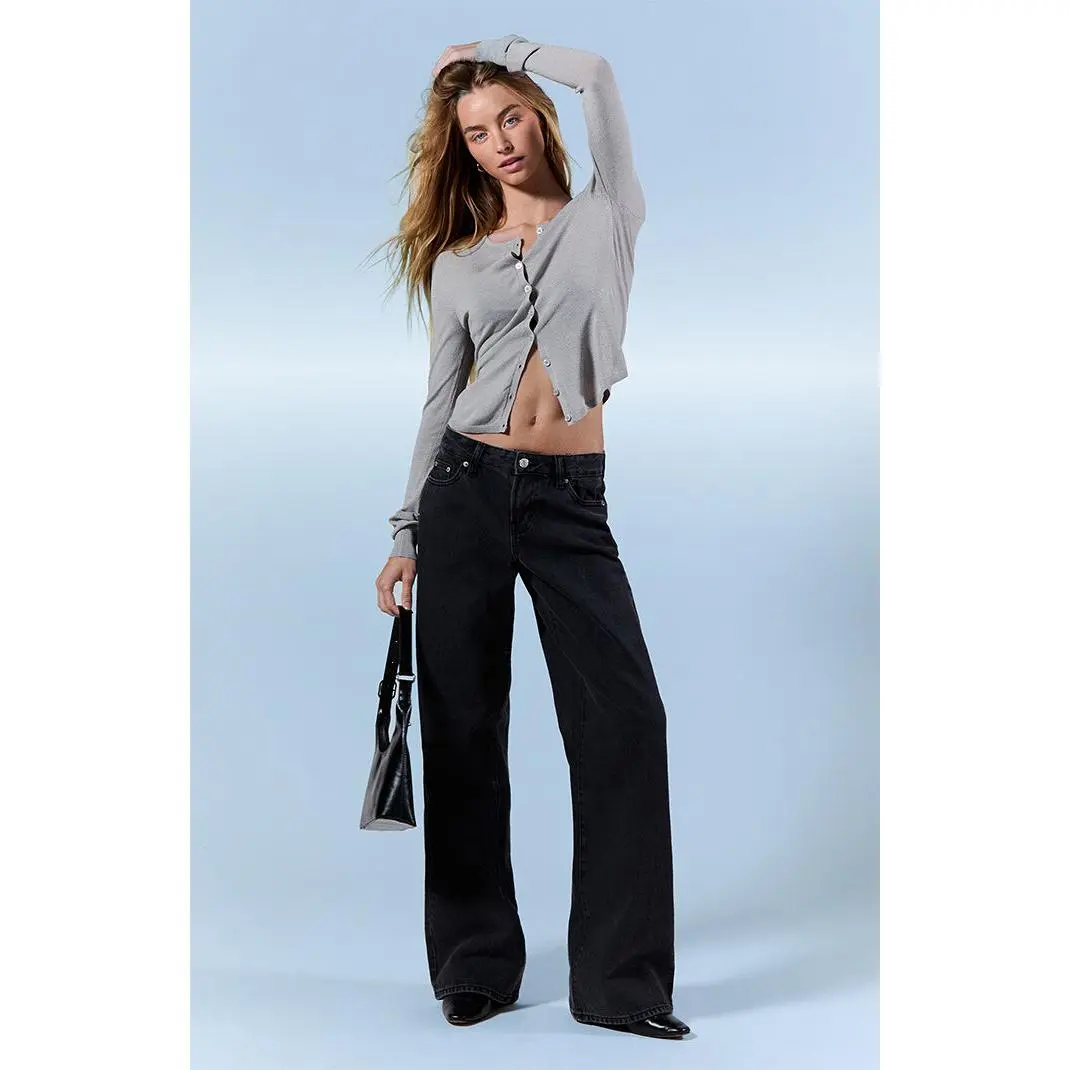 Pacsun Women's Casey Low Rise Baggy Jeans Washed Black
