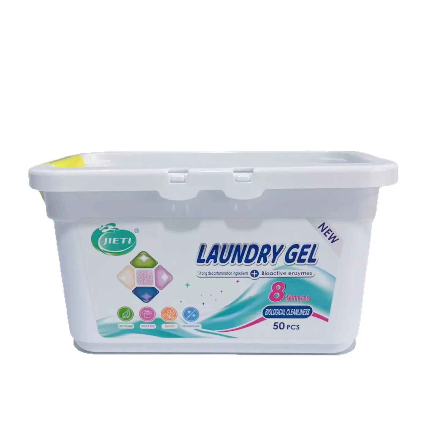 5-in-1 Laundry Detergent Pods, 50 Count Fast-Dissolving Concentrated Laundry Soap Pacs for Deep Cleaning, Odor Control, Color Protection & Fabric Care, Easy Toss-and-Wash Household Cleaning Supplies for Everyday Clothes