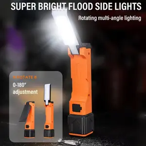 Portable COB Work - USB-C Rechargeable MagneticFoldable Flashlight with Adjustable Brightness | Ideal for CarRepair, Outdoor & Emergency Use I Waterproof Multi-Function LED, Perfect for Camping & Nighttime Worklumens light