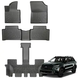 Canvcle Floor Mats for Kia Sorento 6/7 Seat 2021-2026 Gas Model All Weather Protection TPE Liners 1st 2nd 3rd Row Full Set Car Mats Black Vehicle Protector
