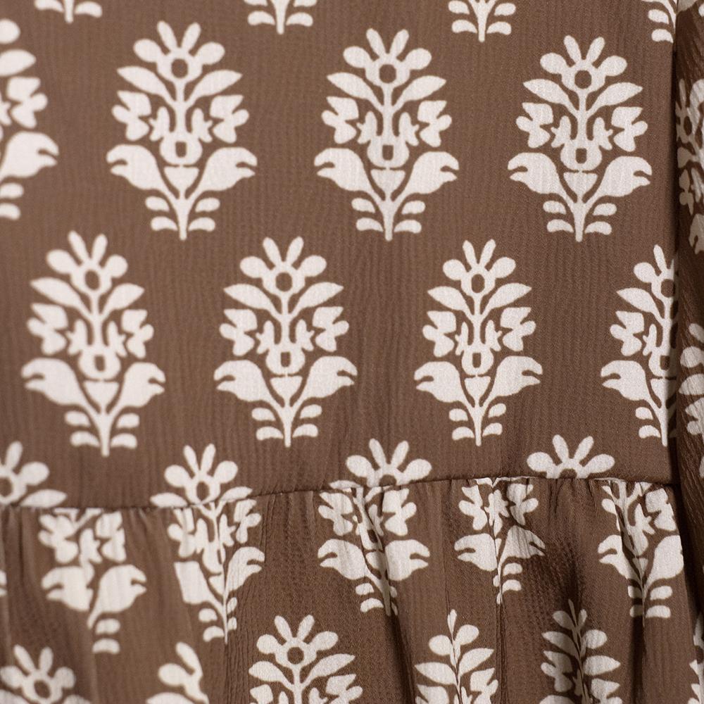 SageVell Charming Vintage Floral Printed V Neck Blouse Women's Cozy 3/4 Sleeve Top Brown Fabric Medium Cotton Viscose Fitted Shirts Boho Elegant Feminine Jeans Outfit SageVell Charming Vintage Floral Printed V Neck Blouse Women's Cozy 3/4 Sleeve Top Brown Fabric Medium Cotton Viscose Fitted Shirts Boho Elegant Feminine Jeans Outfit