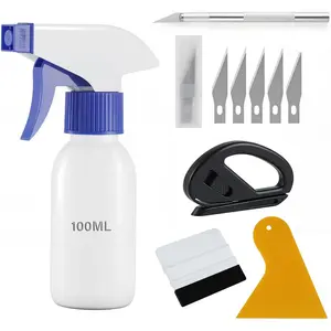 5PCS Window Tint Kit – Bubble-Free Pro Install With Sprayer + Scrapers – For Privacy/UV Films