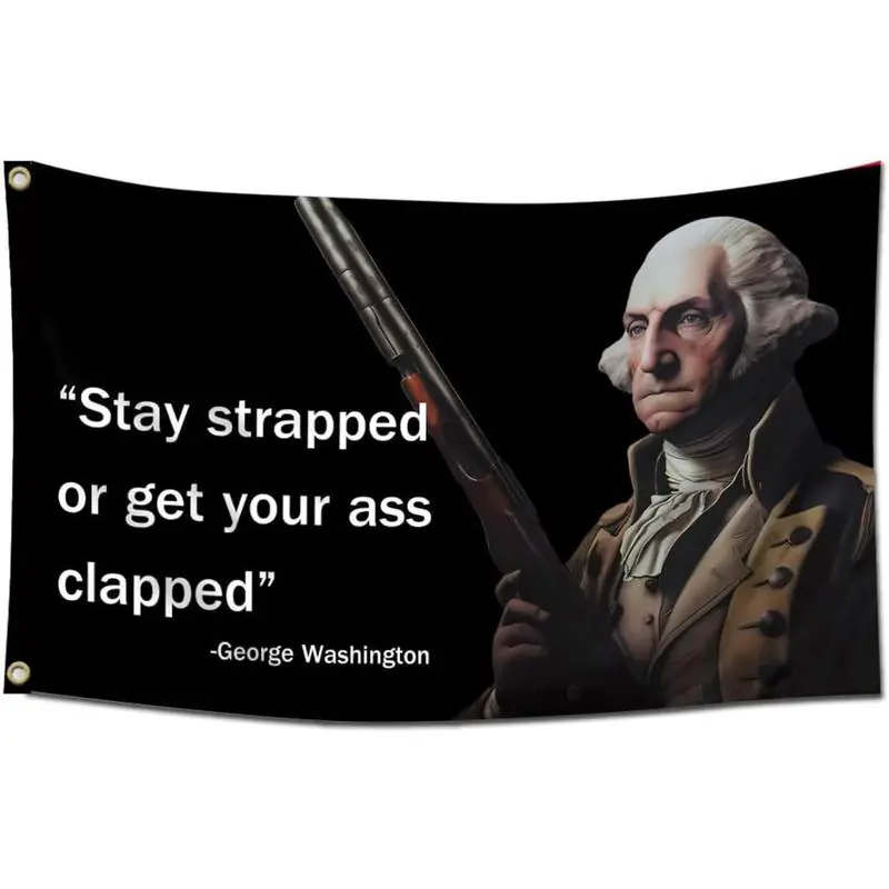 Summerwins Washington Themed 3x5Ft Synthetic Decorative Tapestry with 4 Brass Grommets - Washable Re-use, Fadeslow Color, Man Cave Statement, Outdoor Decor, Home Room Hanging Banner
