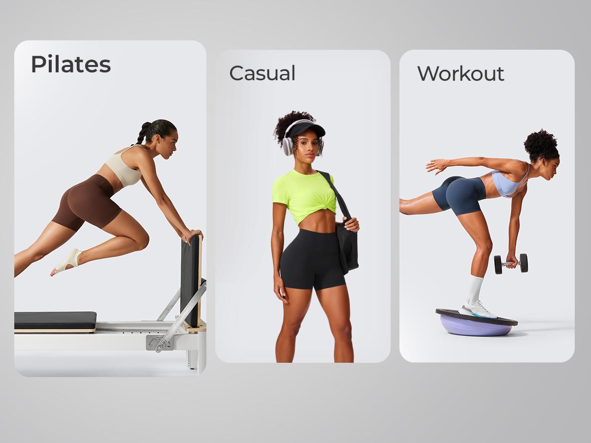 CRZ YOGA Secretsculpt Womens Butterlift High Waist Scrunch Butt Biker Shorts 4/6 Inches - No Front Seam Workout Gym Booty