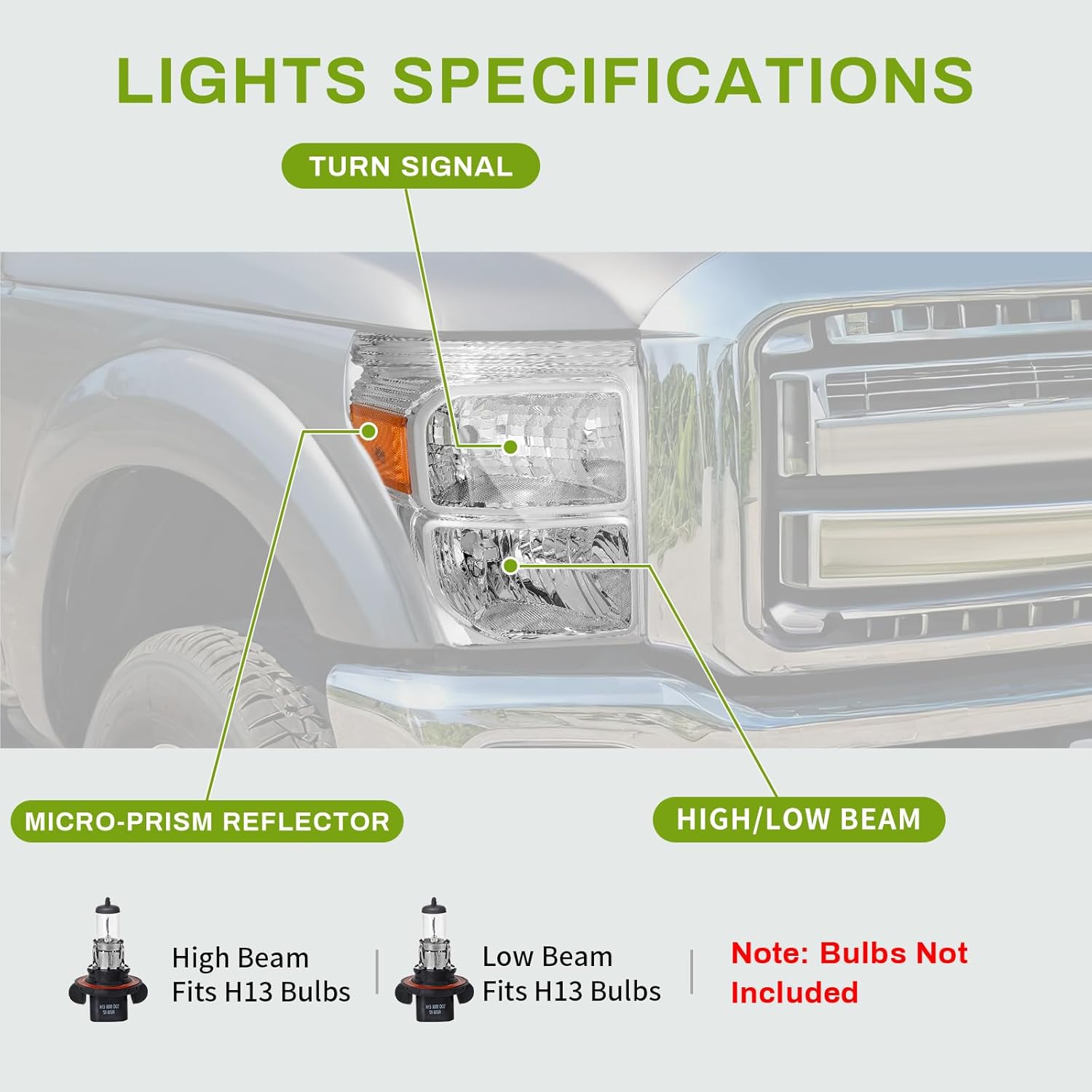 YITAMOTOR Headlights Assembly Compatible with 2011-2016 Ford F-250 F-350 F-450 F-550 Super Duty Replacement Headlamp Chrome Housing Amber Reflector YITAMOTOR Headlights Assembly Compatible with 2011-2016 Ford F-250 F-350 F-450 F-550 Super Duty Replacement Headlamp Chrome Housing Amber Reflector