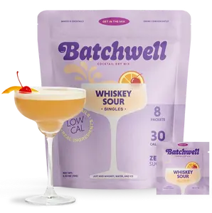 Whiskey Sour Cocktail and Mocktail Mix – Real Citrus, Just 30 Calories. Real Ingredients, Ready in 30 Seconds, Vegan, Gluten-Free, Non-GMO, Perfect for Whiskey Lovers