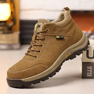 Men’s Mid-Cut Faux Suede Mountaineering Hiking Work Boots — Versatile, Wear-Resistant