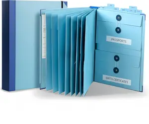 Document Organizer, File Folder with Labels and Pockets, Expanding Storage Folder for Important Papers, Emergency Binder, Birth Certificates and Letters, Ideal for Home Files Organization
