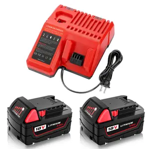 Lithium-ion Battery Charger Multi Voltage Charger Replacement for Milwaukee M18 14.4V-18V 48-11-1850 48-11-1840 48-11-1815 48-11-1828 milwaukee m18 milwaukee m18 Milwaukee