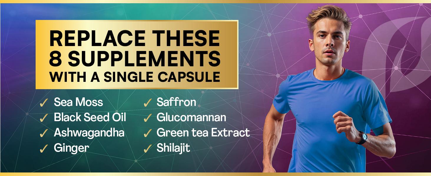 PARROX Internal Wellness Trio - Sea Moss, Shilajit, & Saffron All-in-One Supplement with Extra Strength Ingredients - MADE IN USA