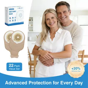 22 PCS Colostomy Bags Ostomy Supplies, One Piece Drainable Ostomy Bag for Adult with Closure, 15mm-60mm Cut-to-Fit Urostomy Bag, Ileostomy Supplies for Ileostomy Stoma Care