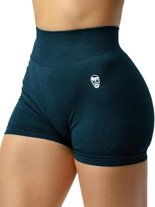 Gymreapers Infinity Seamless Gym Scrunch Shorts for Women 1 Pair Moisture Wicking Breathable Fabric Diamond Gusset Crotch Scrunch Back Two Tier Waistband High Waist Compression Fit Squat Proof Athletic Workout Shorts for Gym Training Fitness