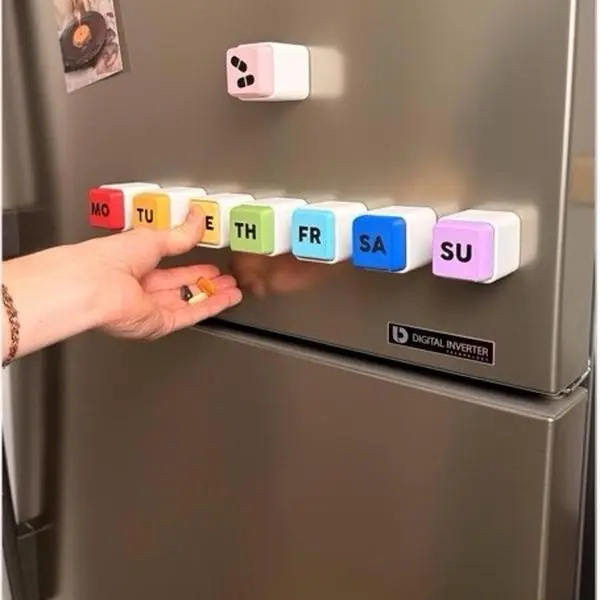 PILL PUSH Daily Pill Dispenser – Magnetic One-Push 3D Printed Medication Holder