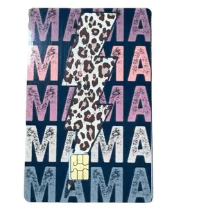Leopard Lightning Bolt MAMA Credit-Debit Card Skin, DIY Scrapbooking Accessory for Card Customization