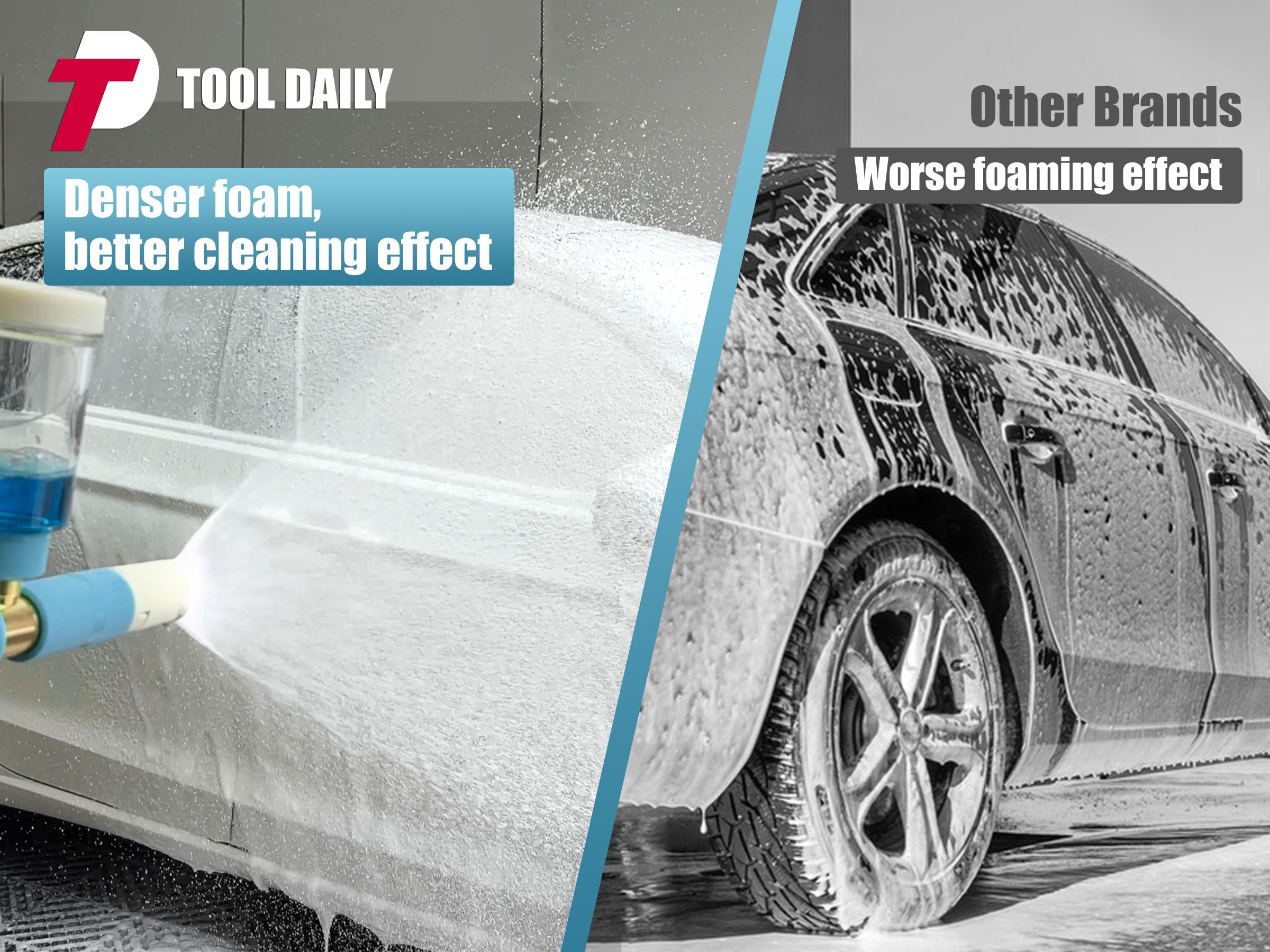 Tool Daily Foam Cannon with Dual Connector Accessory Original Soap Cannon for Pressure Washer 5 Power Washer Nozzle Tips 1/4 Inch Quick Connect Car Washing Spray