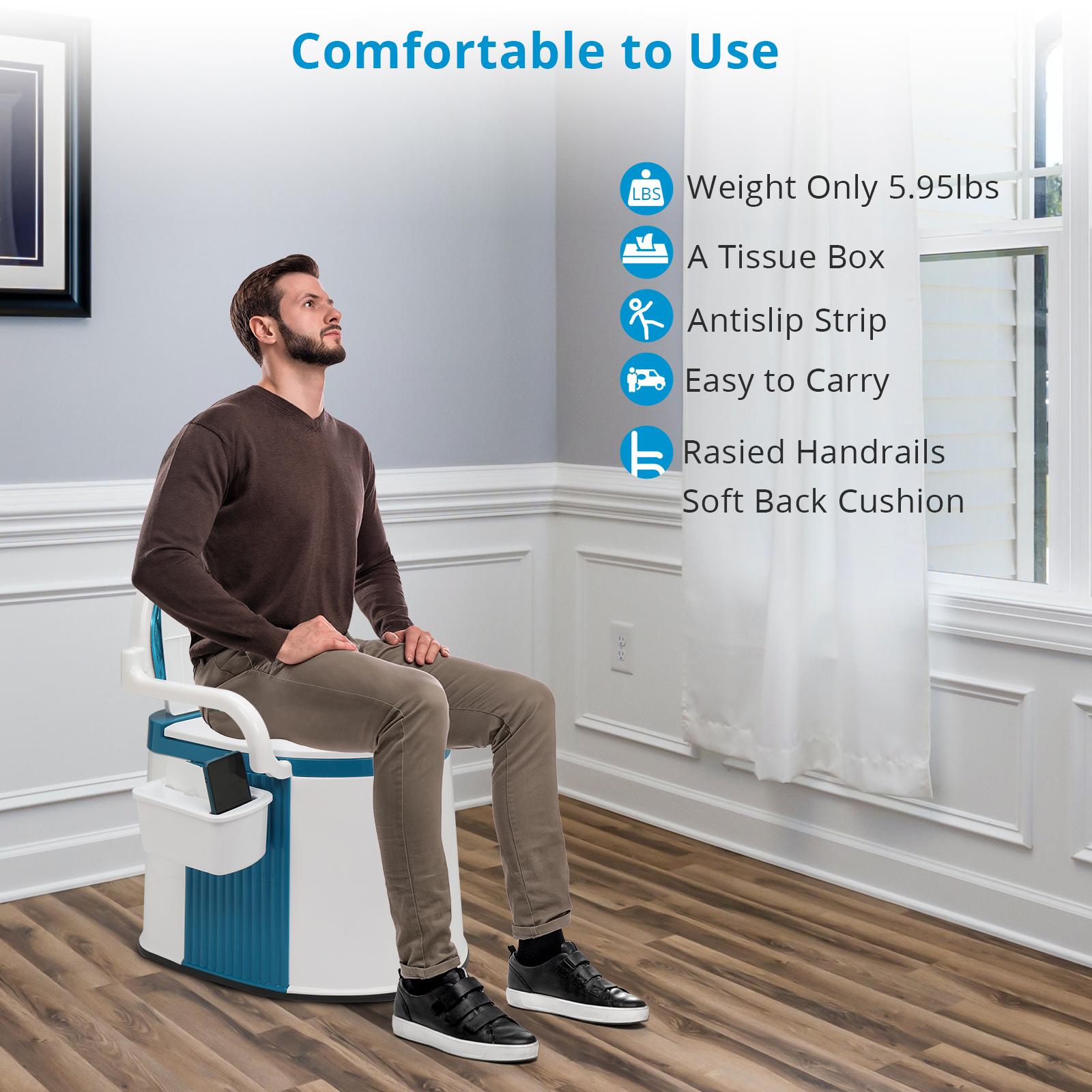 Outdoor toilet with toilet paper holder/anti-slip strip/leather cushion Suitable for outdoor RV bathrooms.