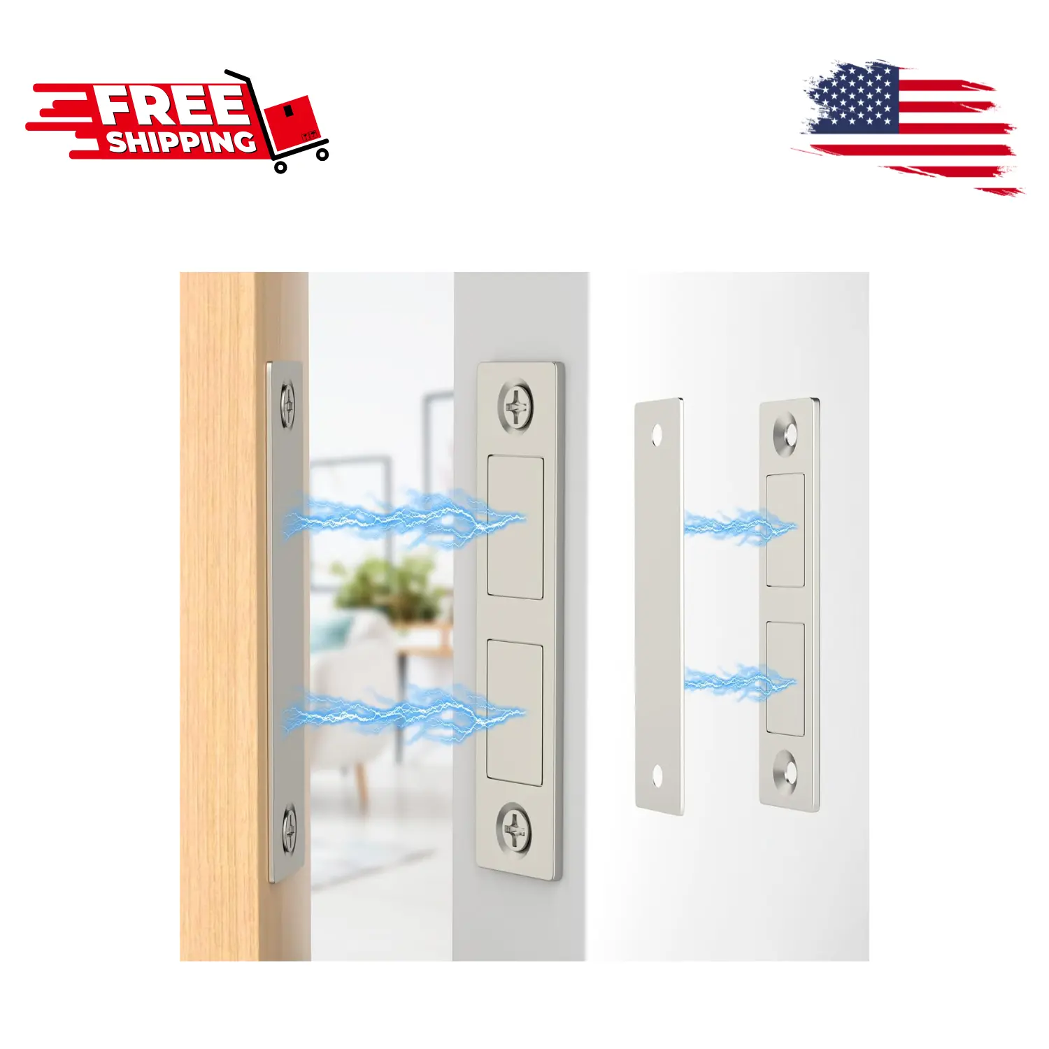 Magnetic Door Catch, 30 LB Cabinet Door Magnetic Catch Heavy Duty, 2 Pack Magnets Door Closer