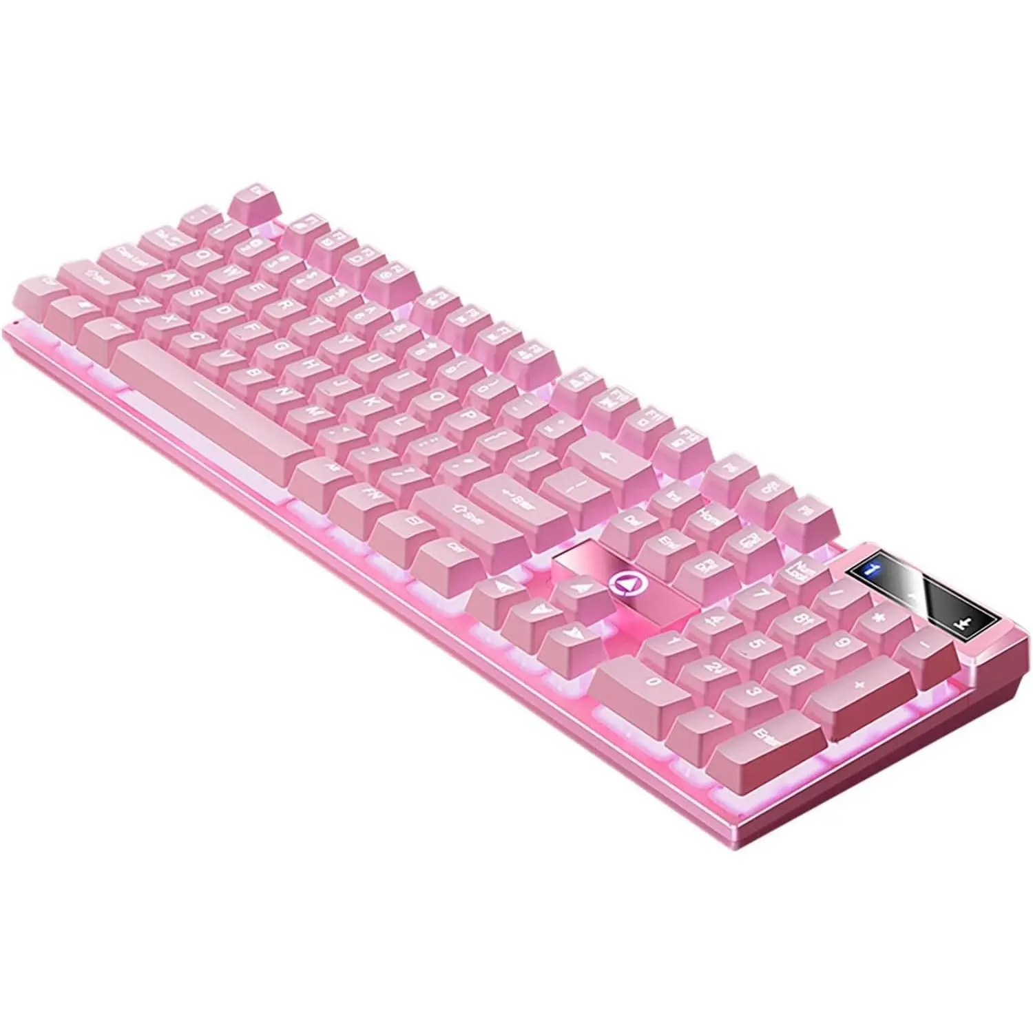 104-Key Full-Size RGB Anti-Ghosting Mechanical Gaming Keyboard - ABS, Metal Build, Adjustable, IP32 Rated Design, Hotkeys & Media Keys, Ergonomic Backlit, Plug-and-Play, PC/Laptop Compatible, Essential Gaming Gift, Pc Accessories Gaming, Mechanical Feelin
