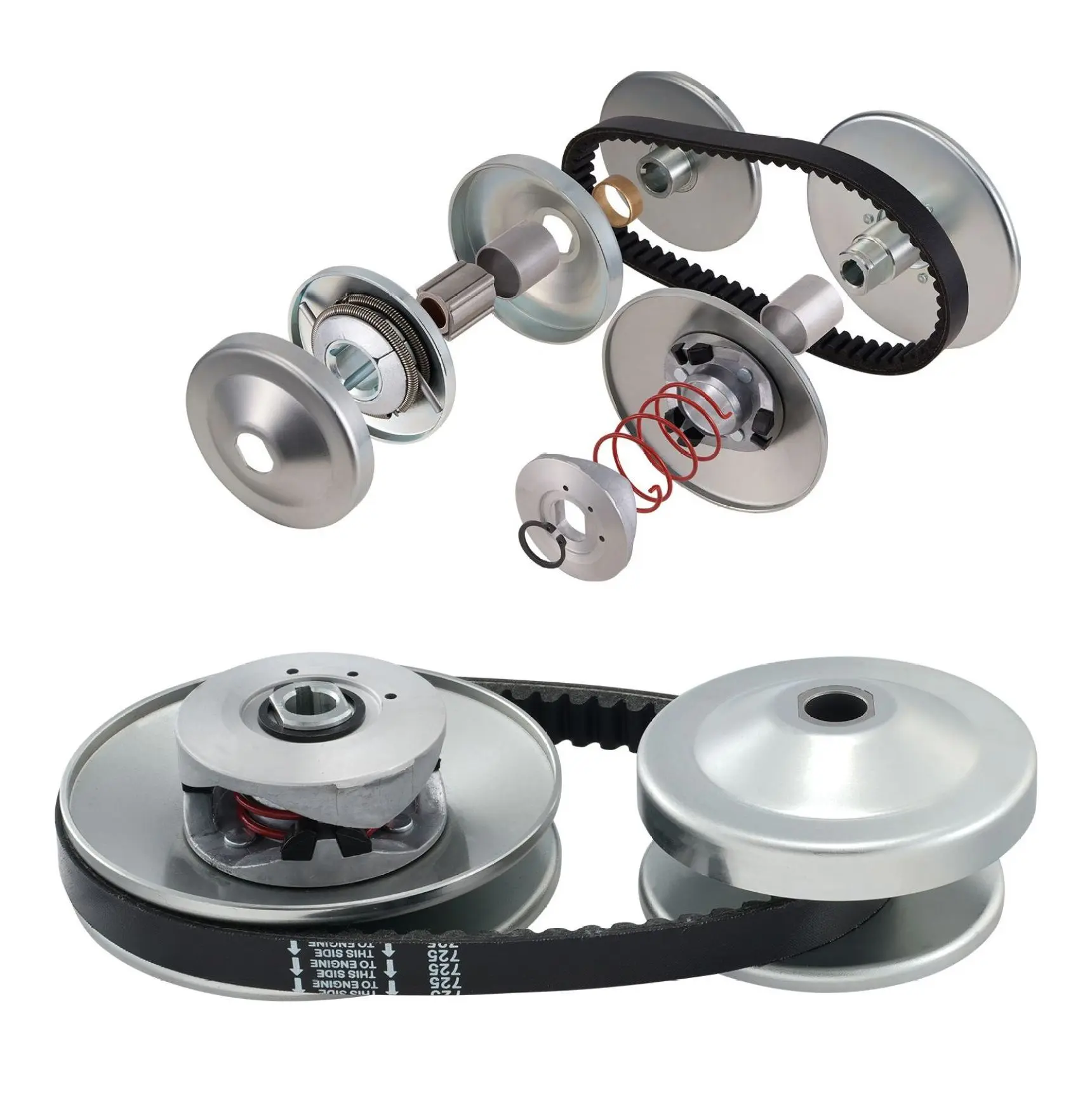 Go Kart Torque Converter 3/4" Clutch Kit, 30 Series Asymmetrical Driver Pulley, 2-8 HP Engine Replacement for Comet 219552, Manco 5957, Yerf Dog Default