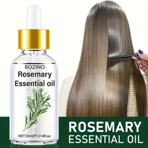 ROZINO Rosemary Essential Oil 30ml - High-Purity Scalp & Hair Care, Nourishing & Strengthening, Non-Greasy, Ideal for Daily Use & Aromatherapy Aroma Aroma Calming Calming Daily Dropper Jojoba Nourishing Serums