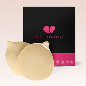 2Pcs Reusable Silicone Adhesive Strapless Bra & Nipple Covers - Invisible Backless Push-Up Sticky Bra, Seamless Breathable Non-Slip Design, Sweatproof & Comfortable For Wedding, Swimwear & Daily Wear, Hand-Washable, Evening Dresses, Nude Shades.