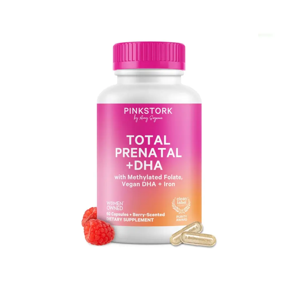 Total Prenatal + DHA  - Pink Stork Total Prenatal Vitamins with DHA, Iron, Methylated Folate