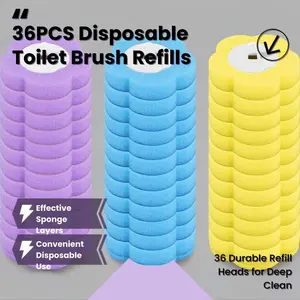 2026 New Disposable Toilet Brush Replacement Heads,Pack of 36—Replacement Toilet Brush Heads,Lavender,Ocean,Lemon Scents,Assorted Mix(12 each)bathroom sets full set,toilet bowl cleaners,home essentials,Household Cleaning Tool for Bathroom Toilet and tools