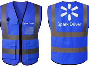 Reflective Safety Vest for Delivery Drivers – High Visibility Day & Night – One Size Fits Most（Blue）