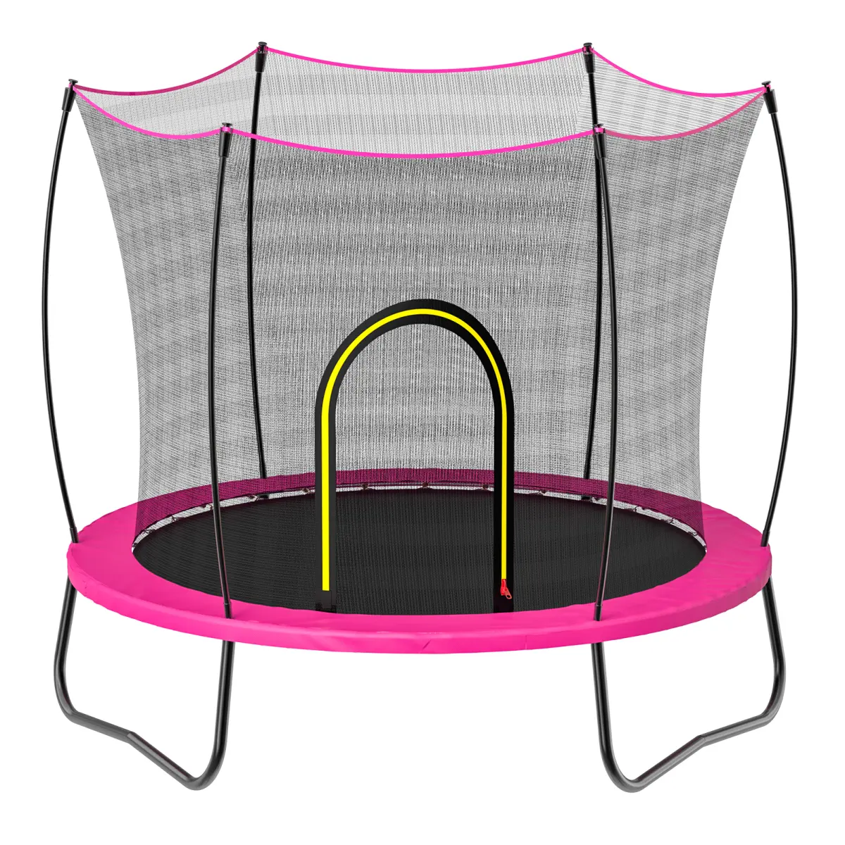 YC Recreational Trampoline Accessory - 55-Inch Springs, Blush Pink, UV-Resistant Outdoor Fitness Trampoline Component, 55 In, Galvanized Steel, Protective Frame, Uv-Resistant Net, Secure Enclosure