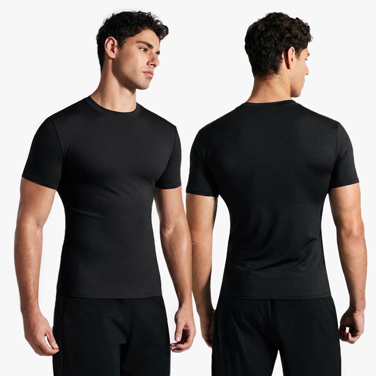 Nebility Men’s Breathable Workout T-Shirt, Quick Dry Stretch Odor-Resistant Muscle Fit Training Tee for Gym & Daily Wear