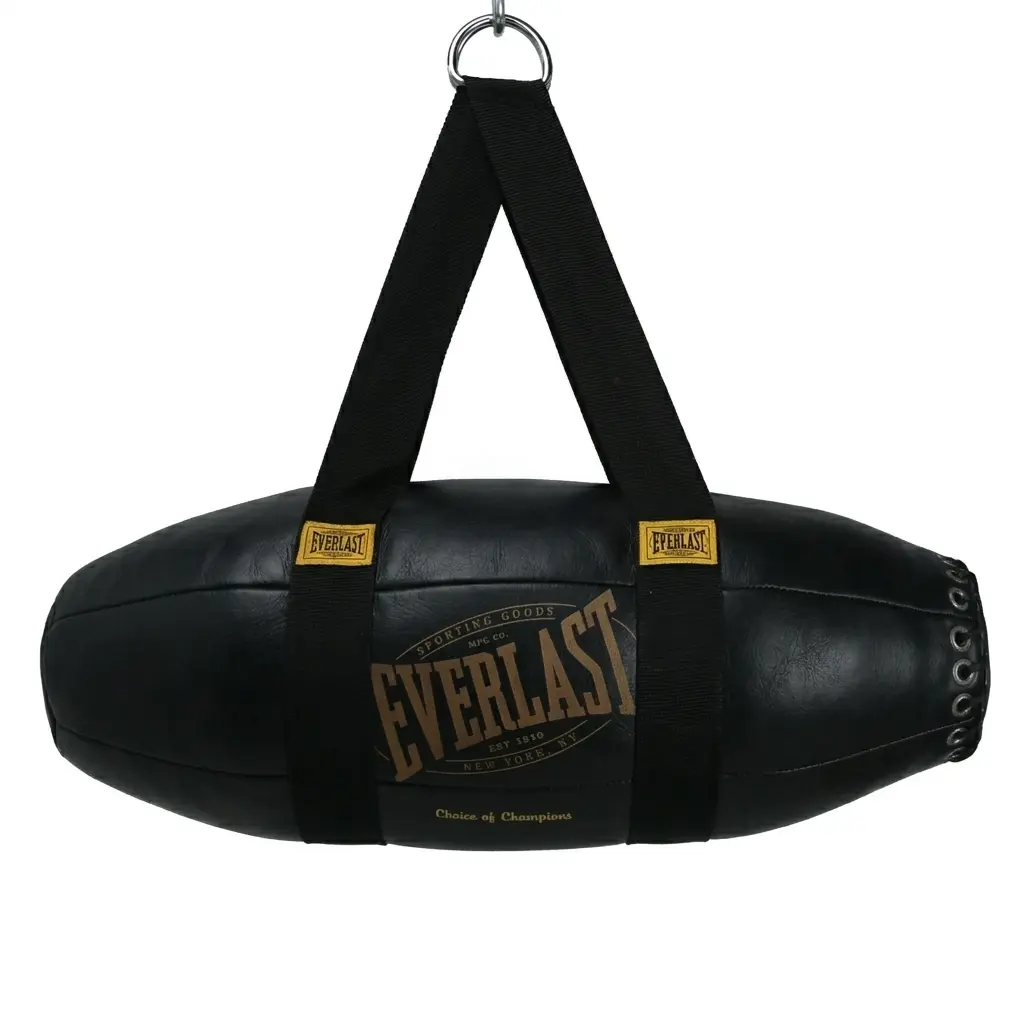 Women's Full Grain Leather 1910 Pro Series 60lb Classic Torpedo Punching Bag, Horizontal Shape with Angled Edges & Pivot for Hooks, for Boxing Training