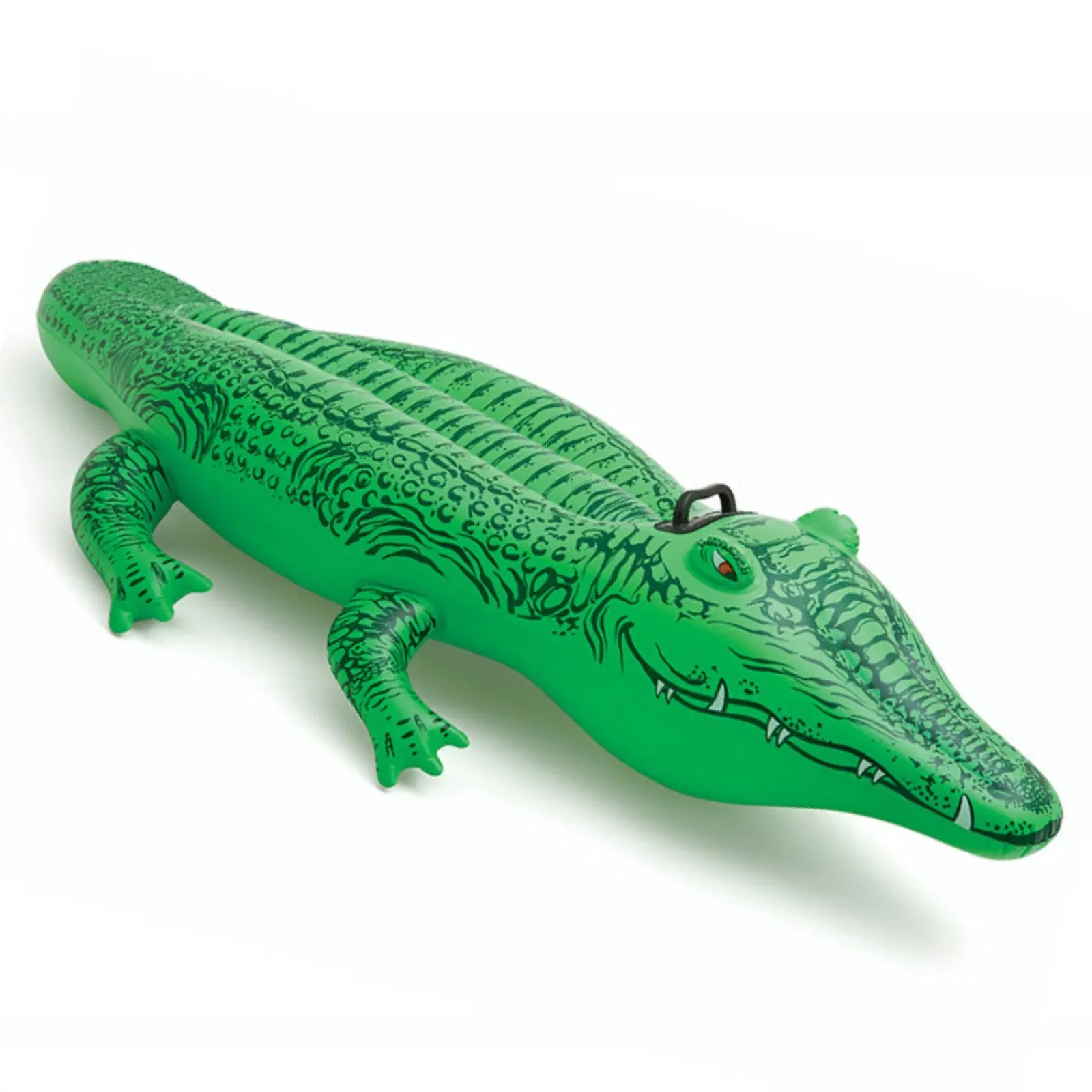 1 Unisex Vinyl Crocodile Animal Shape Inflatable Ride-On Pool Float, Pool Floaties Swimming Float for Kids & Adults, 66 in x 34 in, 88-lb Max Weight, Handle-Equipped, Easy to Wash, Water Sports Device