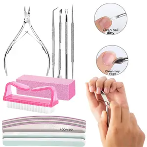 12PCS Nail File and Buffer Blocks with Nail Prep Kit, Nail Buffer Block, Cuticle Nippers, Cuticle Trimmer, Cuticle Pusher, Nail Tools, Nail Kit, Pedicure & Manicure Tools, Nail Prep Kit,Cuticle Remover for Nail Care & Nail Prep,Manicure Kit for Women