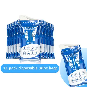 Disposable Urine Bag, 12 PCS Portable Emergency Pee Bags for Travel, 800ML Unisex Urinal Bag for Camping, Traffic Jams, Pregnant Women & Patients