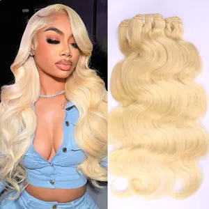 Msgem Hair 15A Body Wave Human Hair Bundles 613 Blonde Double Weft Hair Bundles Human Hair Extensions for Women 3 Bundles or 4 Bundles #SummerVibes