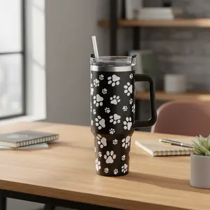 Paw Print 40oz Handle Tumbler
