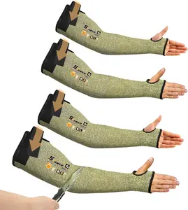 Schwer CORE Arm Protection Sleeves S081, ANSI A5 Cut Resistant Sleeves with Thumbhole, Flame Resistant Welding Sleeves for Work Kitchen, Farmer Sleeves for Gardening Arm Guards for Biting