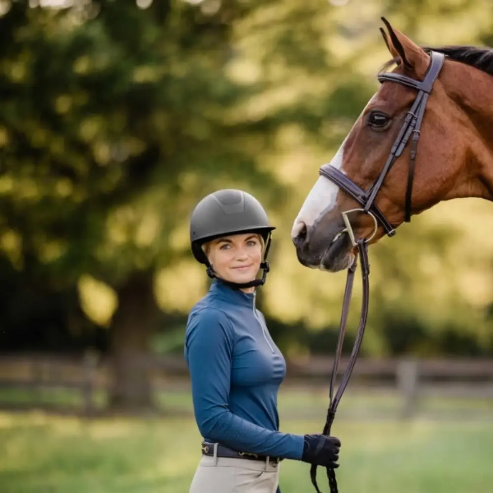 E30002-BL/BL Equinavia Crown MIPS Equestrian Riding Helmet - Black/Black