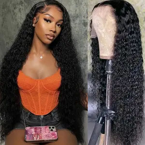 [Bling Hair ]  13x4 13x6 Deep Wave HD Lace Front Wig Human Hair 180% density Transparent Lace Frontal Wigs For Women Real Hair Wigs PrePlucked Lace Front Wig