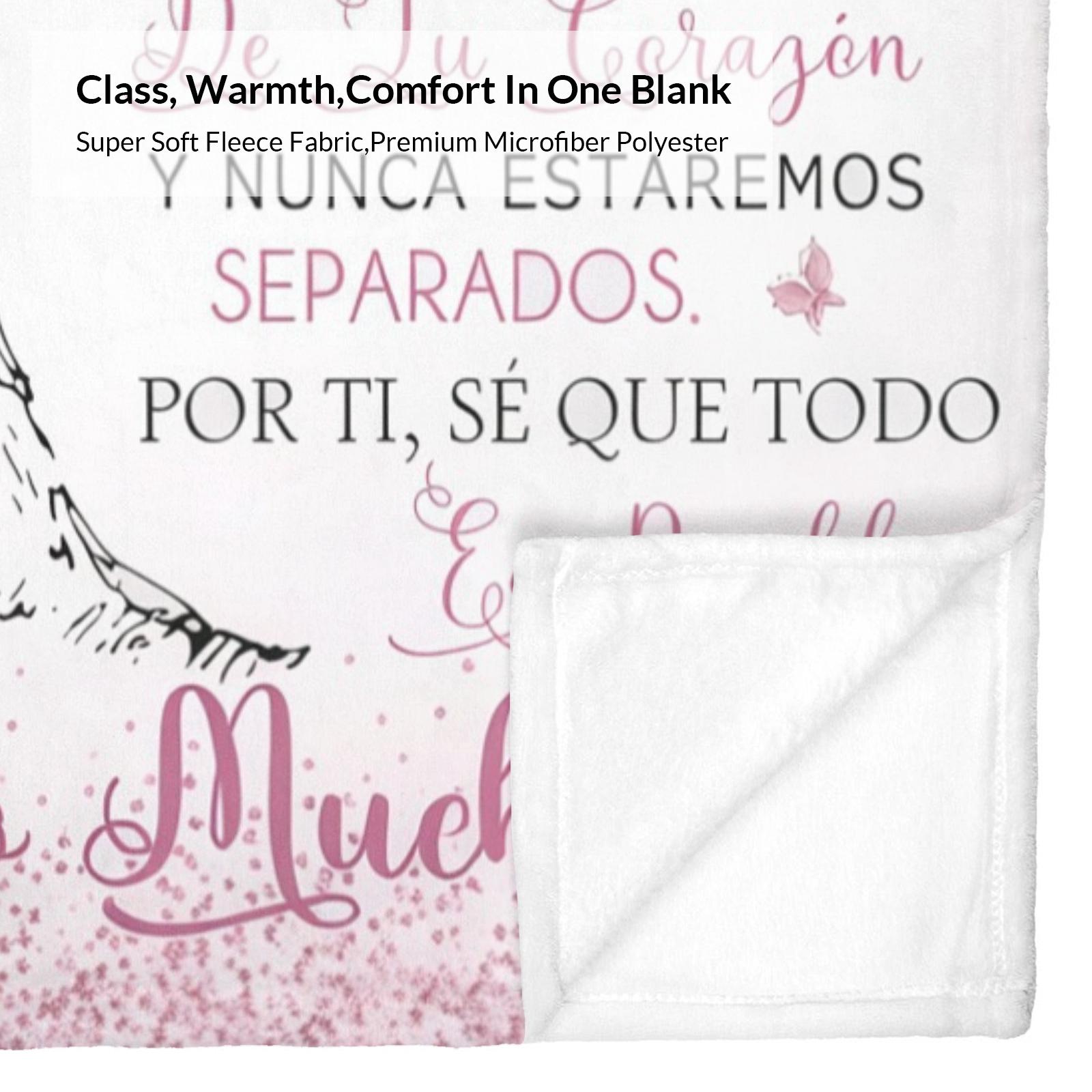 La Mejor Mamá Del Mundo Flannel Blanket Soft Cozy Spanish Language Gift Throw with Heartfelt Love Messages Pink Butterfly Tree Design Perfect for Gifting to Your Mom