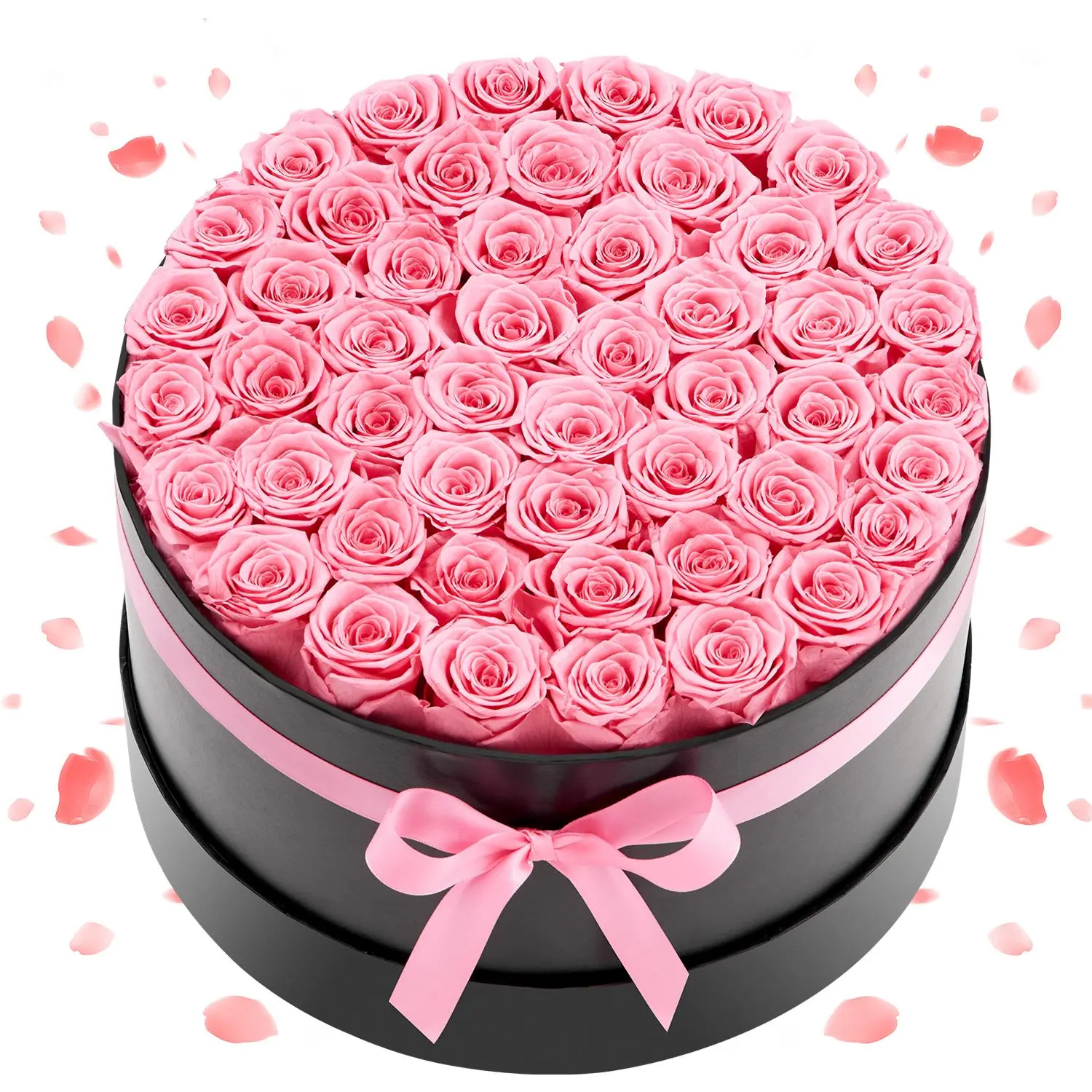【SummerFinds】VEVOR Forever Flowers, 50 Preserved Roses in a Box, Eternal Flowers Immortal Bouquet Birthday Present for Delivery Prime Women Her Wife Mothers, Anniversary, Valentine's Day,Christmas, Sweet Pink