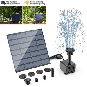 Solar Fountain Pump Kit with Separate Solar Panel 1.5W Upgraded Solar Water Pump 2.5M Long Cable 6 Nozzles for Bird Bath Outdoor Pond Patio Garden No Power Storage Eco-Friendly Multi-Application