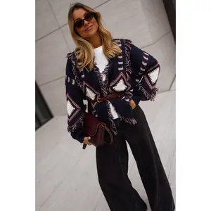 Blue Patterned Leone Cardigan