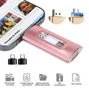 USB Flash Drive Intended for iPhone iPad,64GB/128GB Memory Stick Storage for Photos and Videos Backup,Compatible with iPhone iPad Android PC