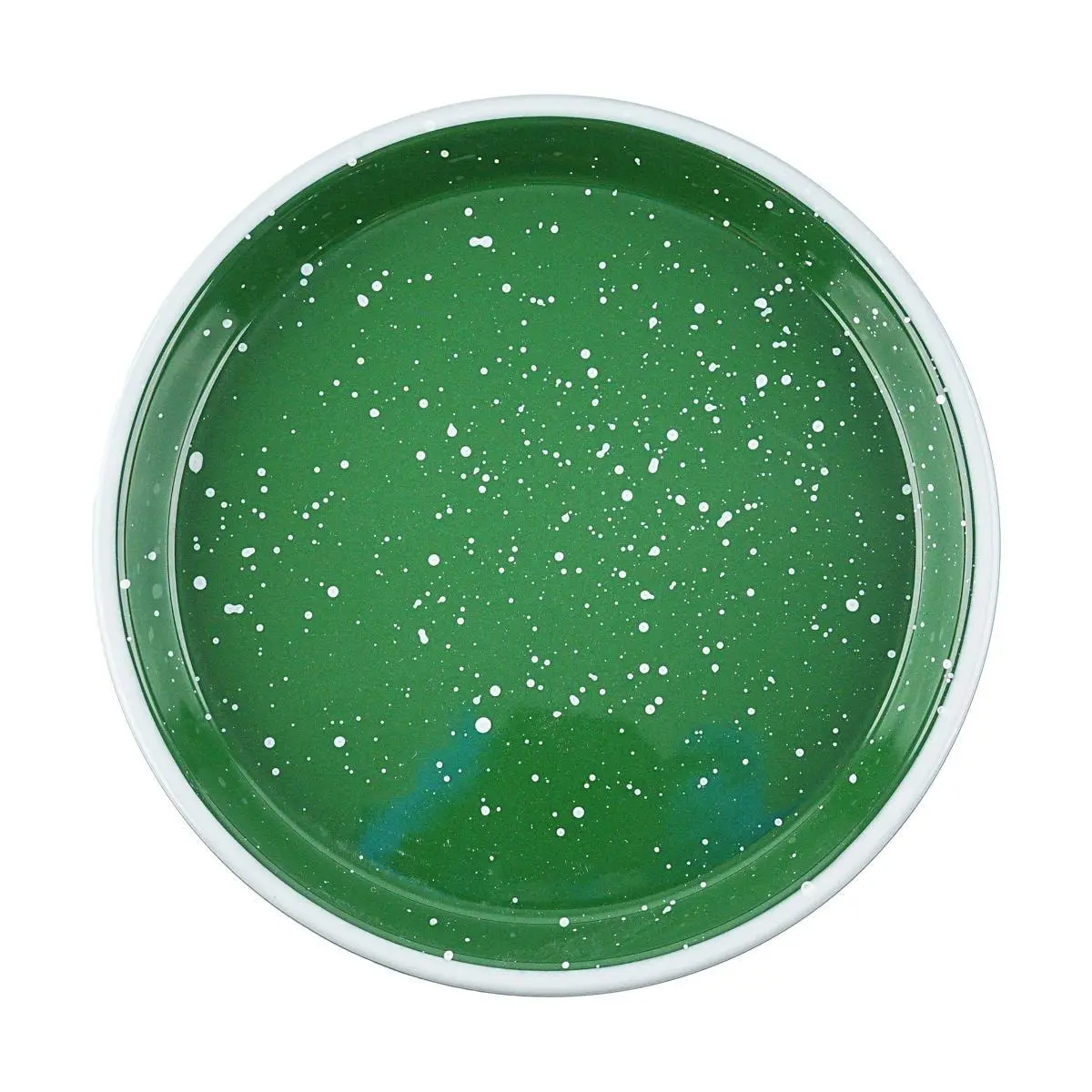 SSUEIM Korean AROUND Retro Ceramic Small Round Plate - Vintage Deep Green Breakfast Bread Dish 170x17mm