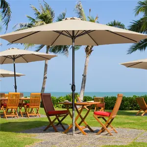 Costoffs 11ft Large Patio Umbrella with Tilt & Crank - Extra Wide 8-Rib Market Umbrella for Garden, Deck & Pool