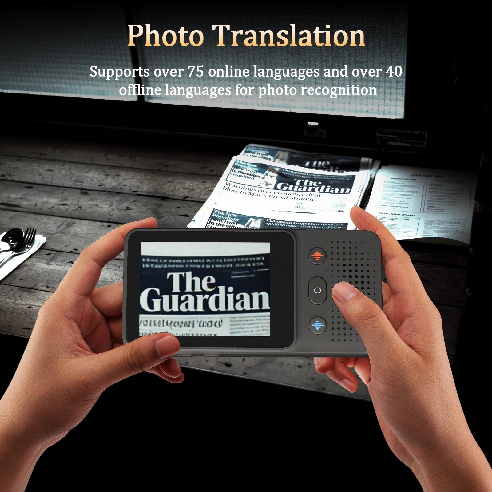 Al Language Translator Device | No Additional Charges l Translation Does Not Require a Signal Source | Translate 138+Languages with WiFi | Translation Multi-Language Touchscreen Real-Time Translaton