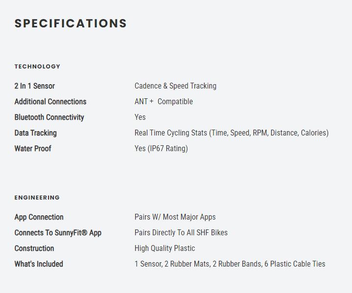 Sunny Health & Fitness Bike Cadence & Speed Sensor for Indoor/Outdoor Cycling, Home Gym Workout Fitness, Bluetooth/ANT+ Connectivity, Tracks Cadence RPM & Speed, Universal Mount Sunny Health & Fitness Bike Cadence & Speed Sensor for Indoor/Outdoor Cycling, Home Gym Workout Fitness, Bluetooth/ANT+ Connectivity, Tracks Cadence RPM & Speed, Universal Mount
