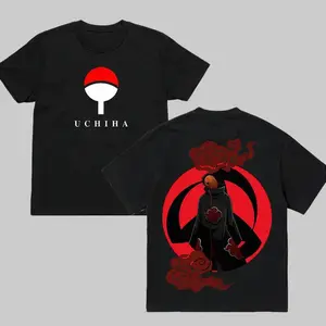 Uchiha Obito -  Naruto Sharingan Crew Neck Short Sleeve Anime Graphic Double-Printed Cotton T-Shirt Unisex Breathable Streatwear Casual Pure Color Tee